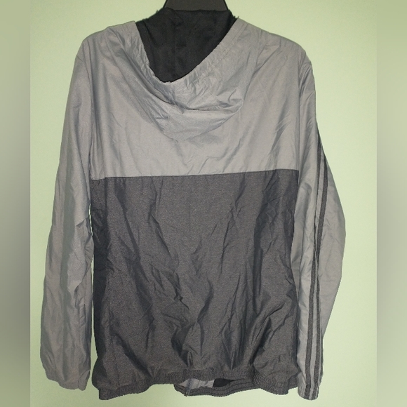 Men's gray Adidas light track jacket with hoodie - Picture 8 of 11
